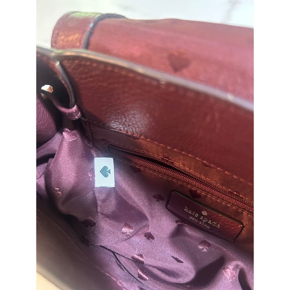 Kate Spade Hayes Street Teagan Burgundy Leather Suede Backpack Bag PXRU9171 main image 8